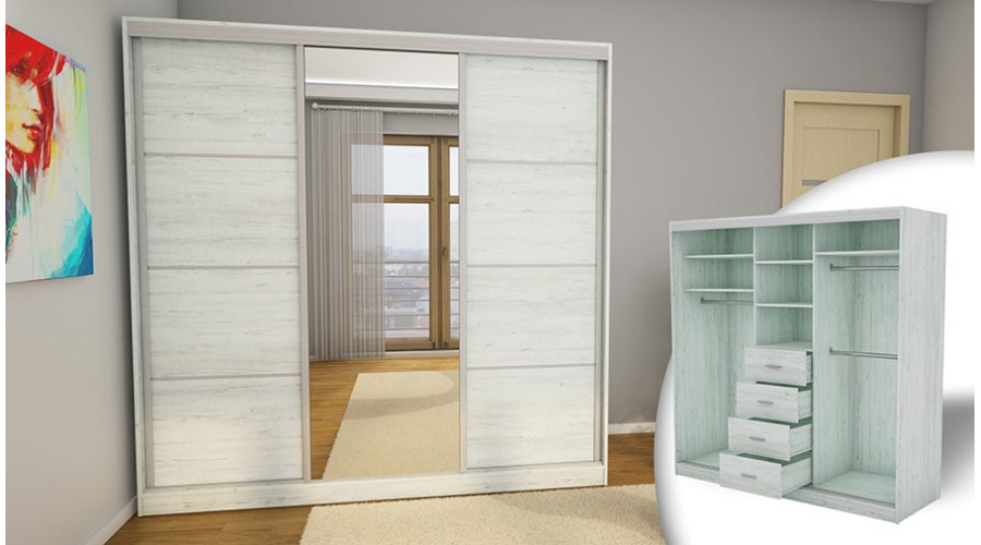 Sosna Anderson + Lustro - Okucia Srebrne