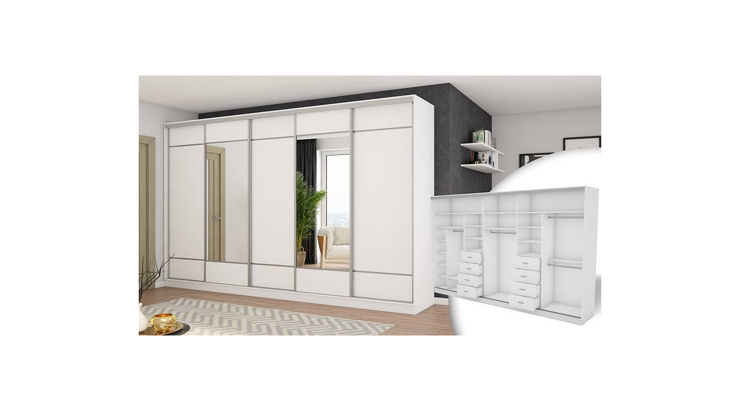 Weiß + Spiegel - Silberne Beschläge