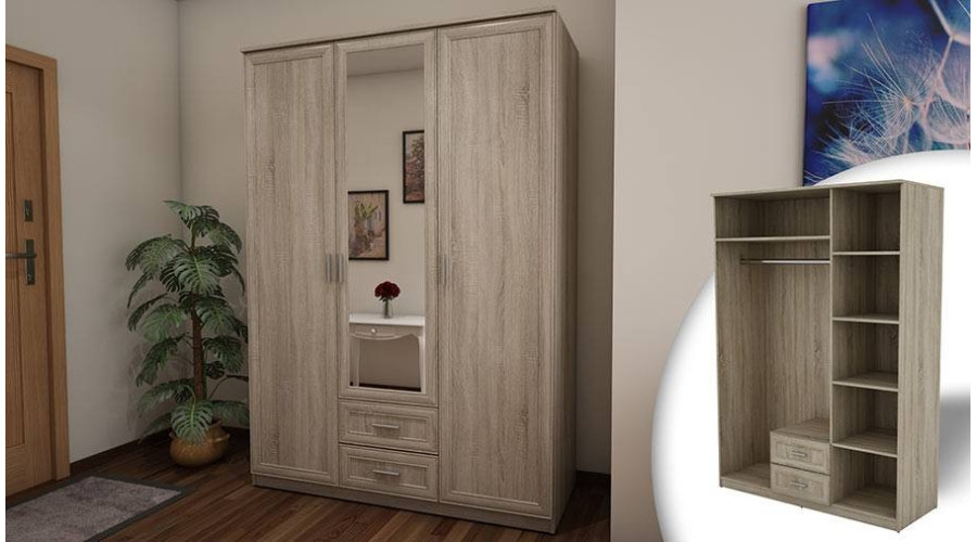 Sonoma Bright (MDF-Leiste) + Spiegel