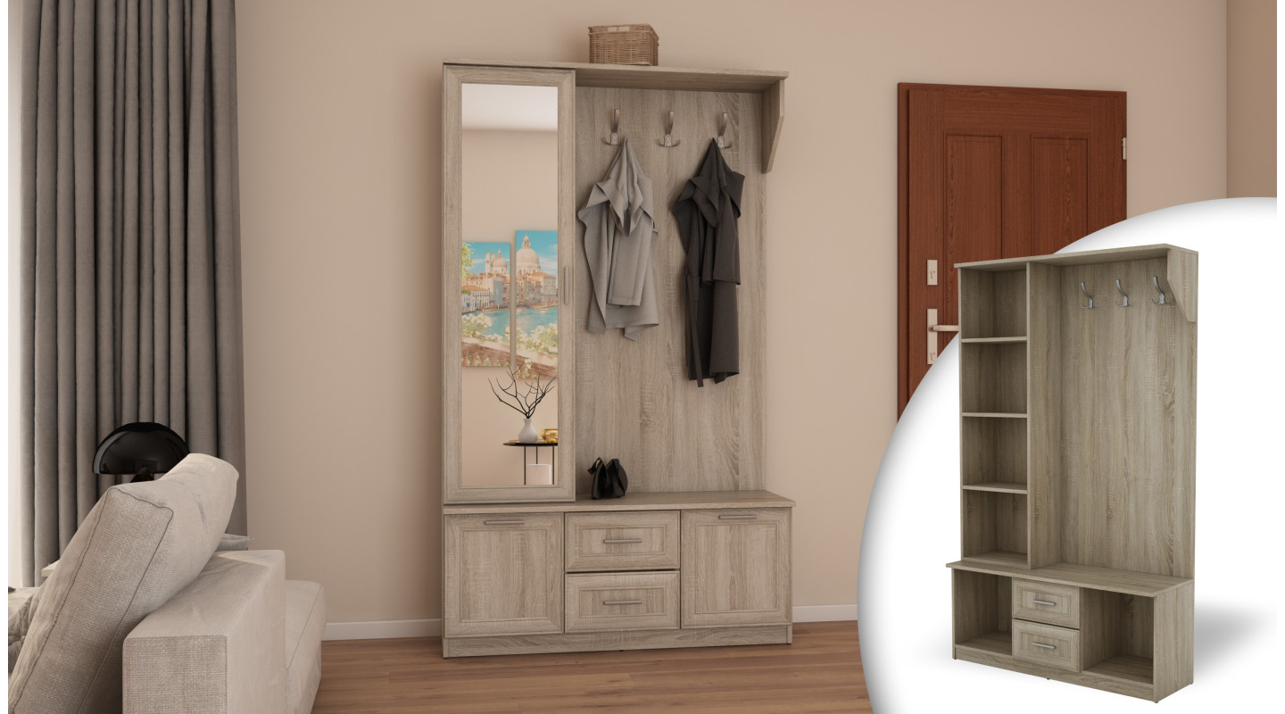 Sonoma Bright (MDF-Leiste) + Spiegel