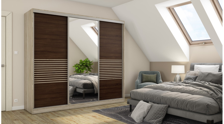 Sonoma Dunkel/Sonoma Hell + Spiegel