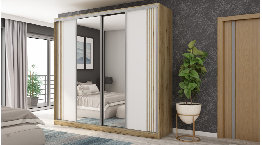 Grand Eiche/Weiß + Spiegel