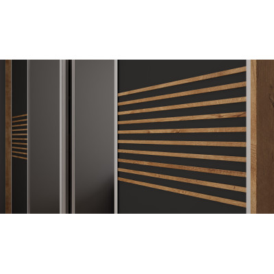 Eiche Lefkas/Schwarz + Spiegel