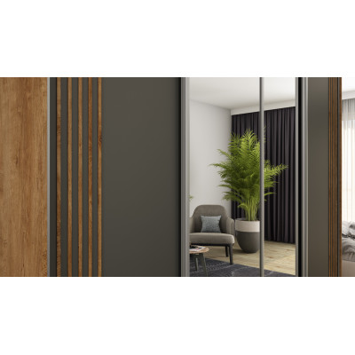 Eiche Lefkas/Graphit + Spiegel