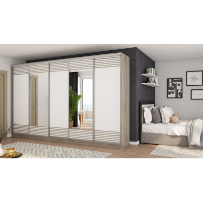 Sonoma Jasna/Biel + Lustra