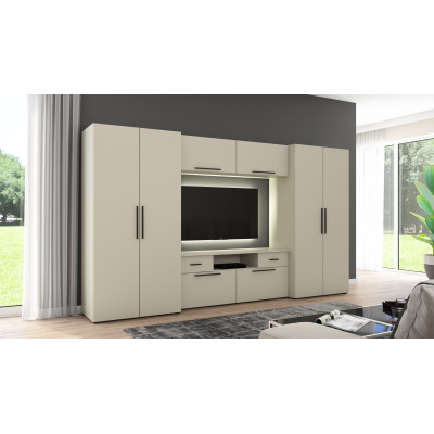 Meuble Mural Moderne avec Armoires Spacieuses, RTV, Extensions, Placards - ZEUS