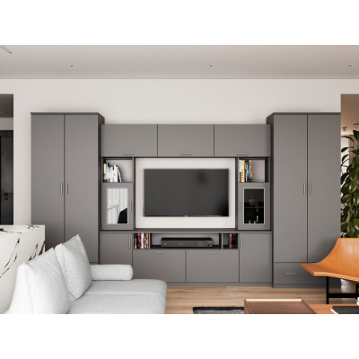 Meuble mural avec grandes armoires, armoires, extensions - TAJGA