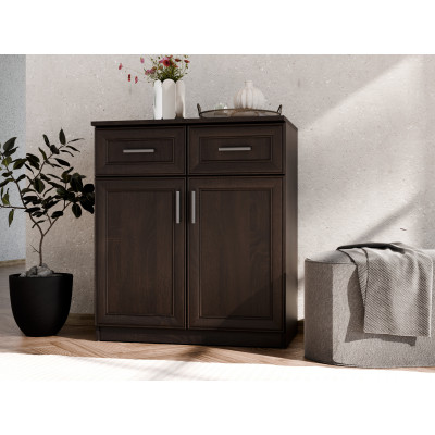 Chest of drawers 80/D cm, 2 spacious drawers, 2 cabinets, soft close, alder, pine, walnut, white