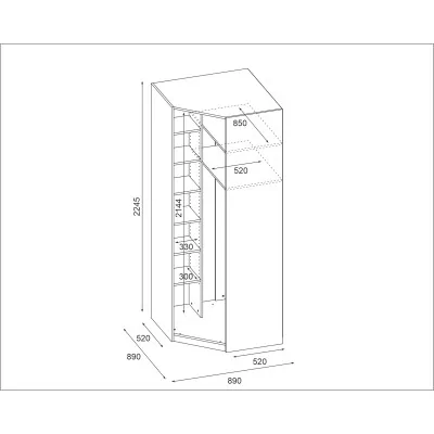 Szafa narożna modułowa 100x100x225 cm System MAX Premium | e-Meblast Szafa narożna modułowa 100x100x225 cm System MAX Premium | e-Meblast