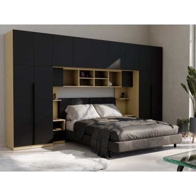 Nowoczesna zabudowa do sypialni z szafą i systemem Tip-On - Jula