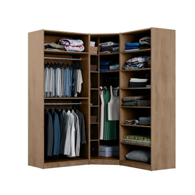 Szafa narożna modułowa 270 cm Dąb Lefkas Ciemny - Zestaw MAX Premium