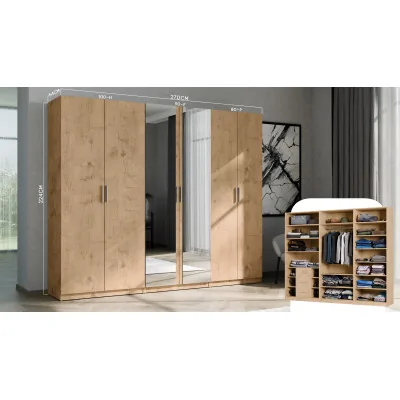 Szafa modułowa 270 cm Dąb Lancelot - Zestaw MAX Premium