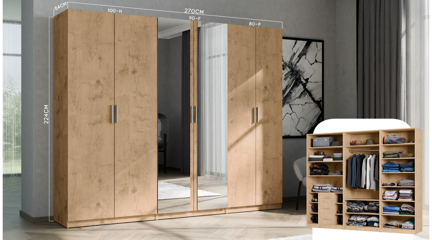 Szafa modułowa 80x225 cm półki MAX Premium - Elegancka szafa z półkami
