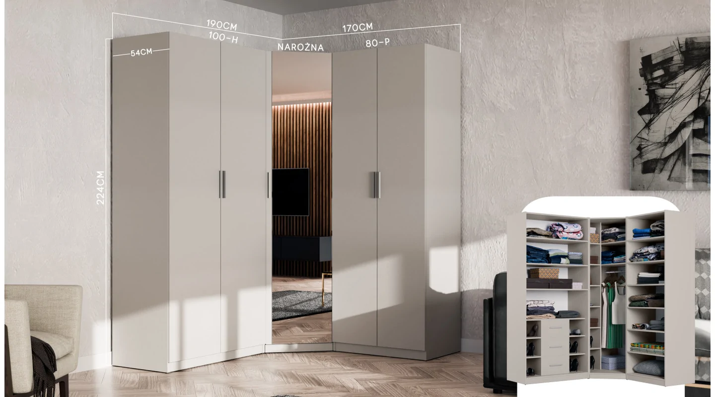 Szafa modułowa 100x225 cm z szufladami System MAX Premium | e-Meblast Szafa modułowa 100x225 cm z szufladami System MAX Premium | e-Meblast