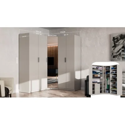 Szafa narożna modułowa 100x100x225 cm System MAX Premium | e-Meblast Szafa narożna modułowa 100x100x225 cm System MAX Premium | e-Meblast