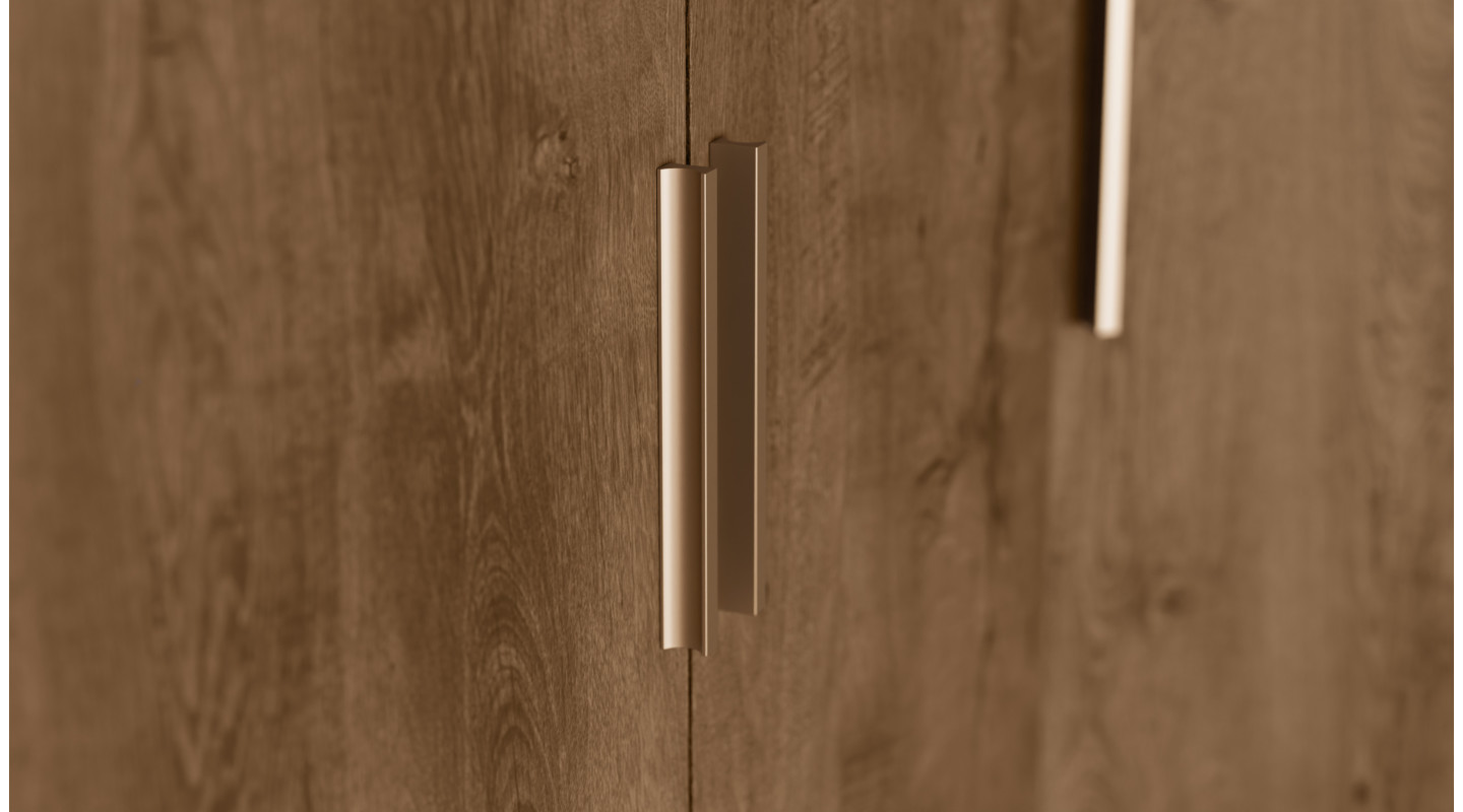 Szafa narożna modułowa 270 cm Dąb Lefkas Ciemny - Zestaw MAX Premium