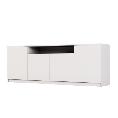 Nowoczesna komoda z systemem Tip-On 200×44 cm Śnieżna Biel – Luna