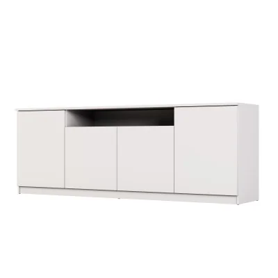 Nowoczesna komoda z systemem Tip-On 200×44 cm Śnieżna Biel – Luna