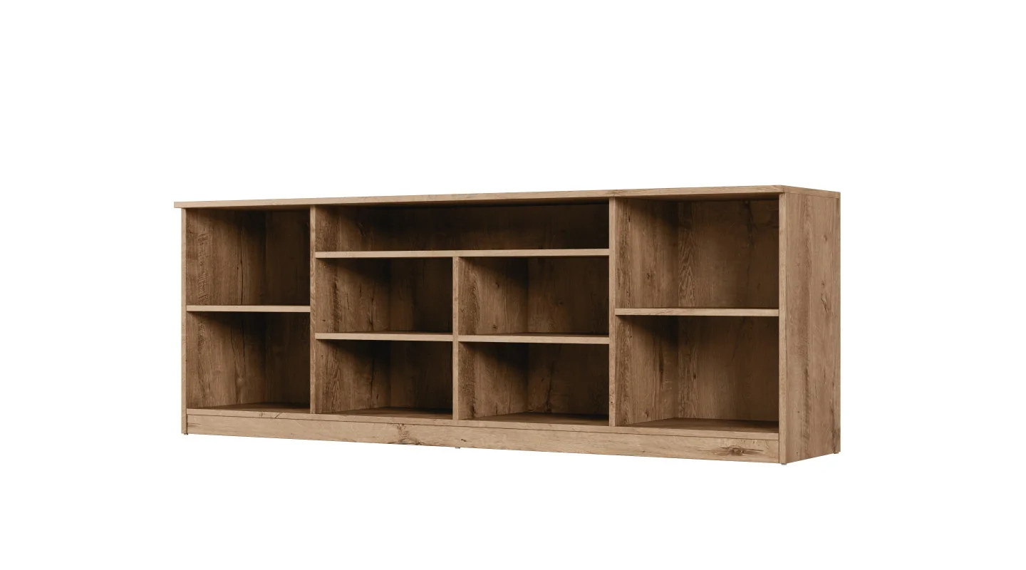 Nowoczesna komoda z systemem Tip-On 200×44 cm Dąb Lefkas / Wysoki Połysk Biały – Luna Nowoczesna komoda z systemem Tip-On 200×44 cm Dąb Lefkas / Wysoki Połysk Biały – Luna