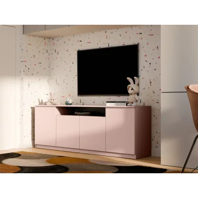 Nowoczesna komoda z systemem Tip-On 200×44 cm Różowy – Luna