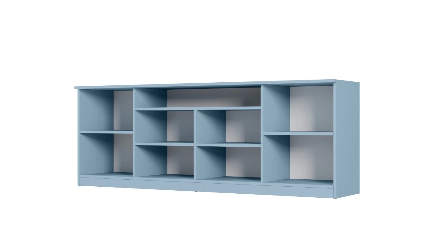 Nowoczesna komoda z systemem Tip-On 200×44 cm Niebieski Kredowy – Luna
