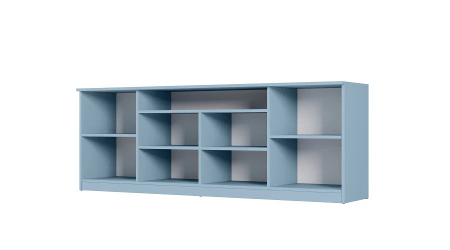 Nowoczesna komoda z systemem Tip-On 200×44 cm Niebieski Kredowy – Luna