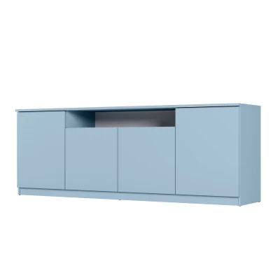 Nowoczesna komoda z systemem Tip-On 200×44 cm Niebieski Kredowy – Luna