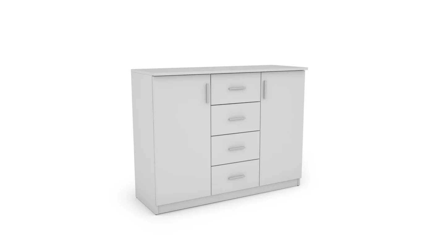Mała komoda z szufladami i szafkami 120 cm Kolor Sonoma Jasna – Kinga Mała komoda z szufladami i szafkami 120 cm Kolor Sonoma Jasna – Kinga