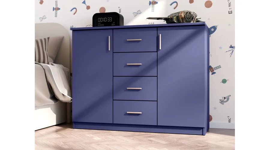 Mała komoda z szufladami i szafkami 120 cm Kolor Sonoma Jasna – Kinga
