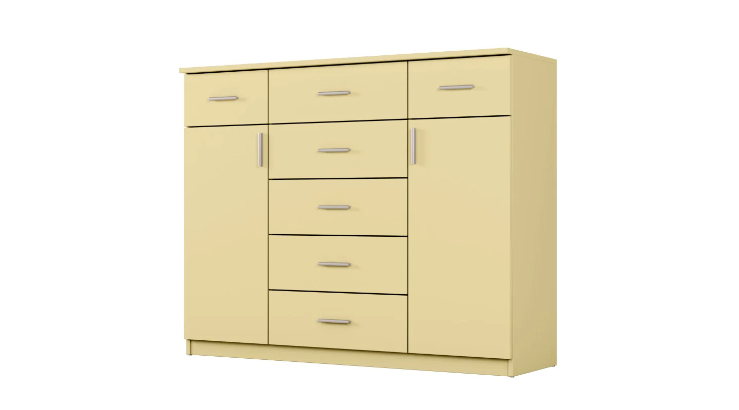 Komoda do pokoju z szufladami i szafkami 140 cm Wanilia – Silva
