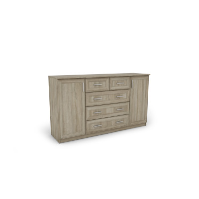 copy of Commode spacieuse 160 cm, armoires, petits tiroirs, grands tiroirs, fermeture silencieuse, aulne, pin, noyer, blanc