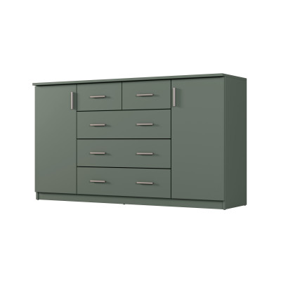 copy of Commode spacieuse 160 cm, armoires, petits tiroirs, grands tiroirs, fermeture silencieuse, aulne, pin, noyer, blanc