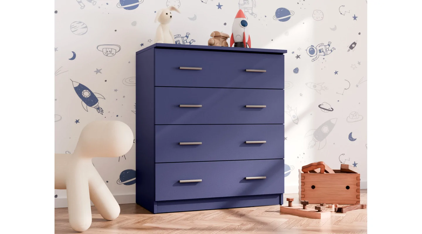 Kompaktowa komoda z 4 szufladami 80 cm Kobalt – Nano Kompaktowa komoda z 4 szufladami 80 cm Kobalt – Nano