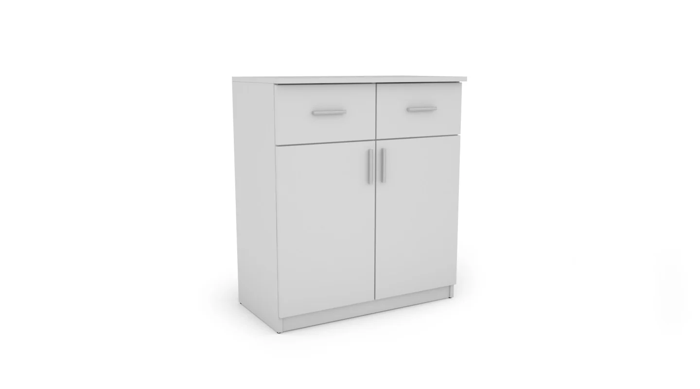 Komoda z drzwiczkami i szufladami 80 cm Biel – Optima