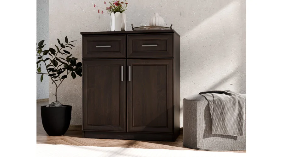 Komoda z drzwiczkami i szufladami 80 cm Sonoma Ciemna – Optima Komoda z drzwiczkami i szufladami 80 cm Sonoma Ciemna – Optima