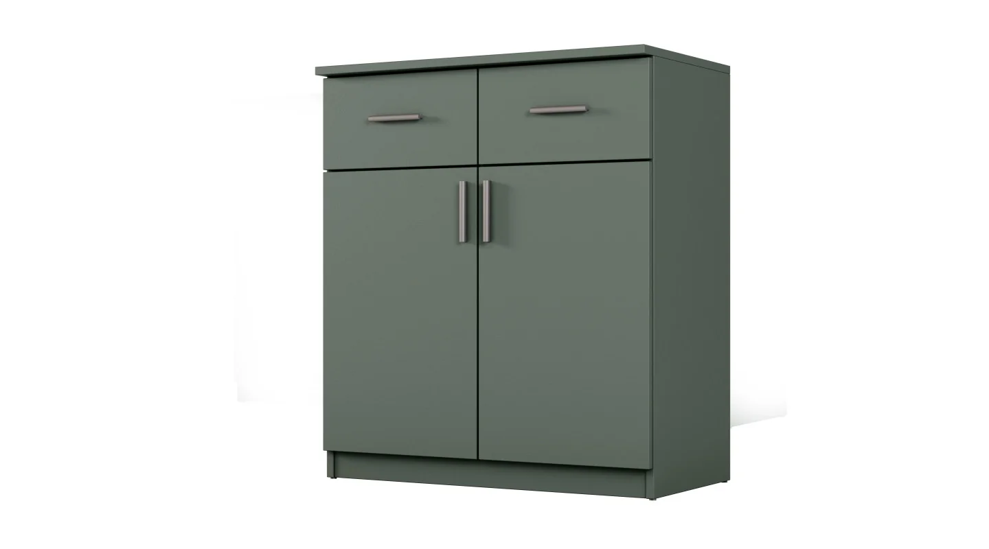 Komoda z drzwiczkami i szufladami 80 cm Zielony Butelkowy – Optima