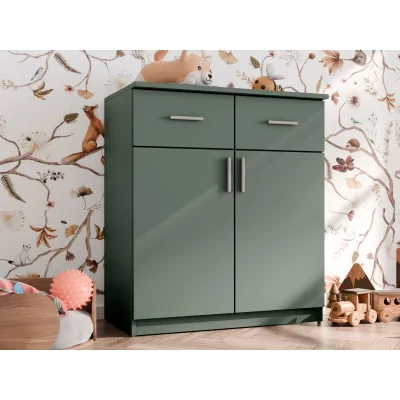 Komoda z drzwiczkami i szufladami 80 cm Zielony Butelkowy – Optima
