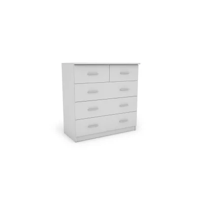 Wysoka komoda z 5 szufladami 90 cm Biel – Marsylia