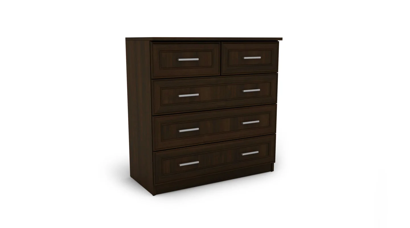 Wysoka komoda z 5 szufladami 90 cm Sonoma Ciemna – Marsylia