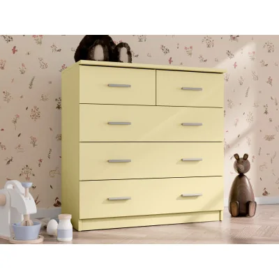 Wysoka komoda z 5 szufladami 90 cm Wanilia – Marsylia