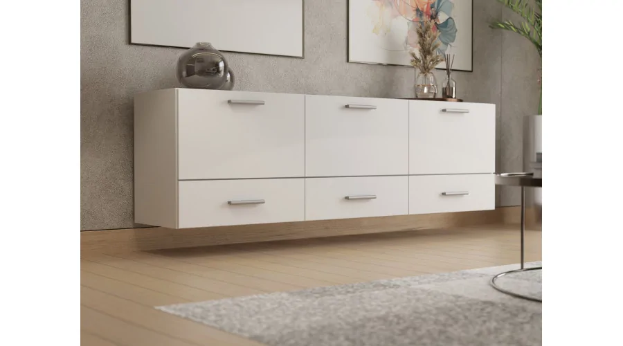 Komoda modułowa wolnostojąca lub wisząca 180–240 cm Śnieżna Biel – Multi Smart Komoda modułowa wolnostojąca lub wisząca 180–240 cm Śnieżna Biel – Multi Smart