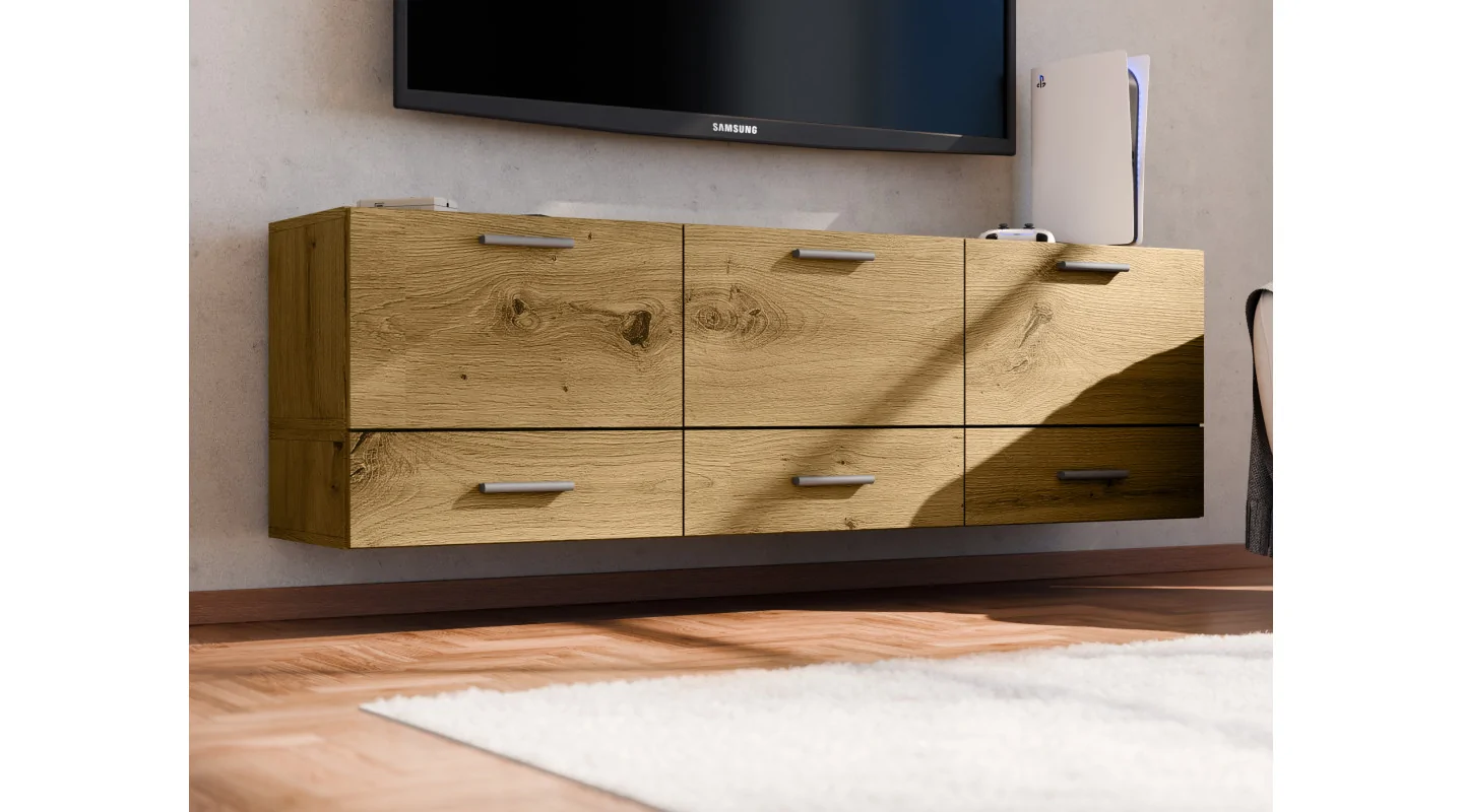 Komoda modułowa wolnostojąca lub wisząca 180–240 cm Dąb Artisan – Multi Smart Komoda modułowa wolnostojąca lub wisząca 180–240 cm Dąb Artisan – Multi Smart