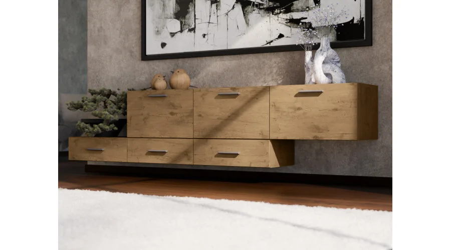 Komoda modułowa wolnostojąca lub wisząca 180–240 cm Dąb Lancelot – Multi Smart Komoda modułowa wolnostojąca lub wisząca 180–240 cm Dąb Lancelot – Multi Smart