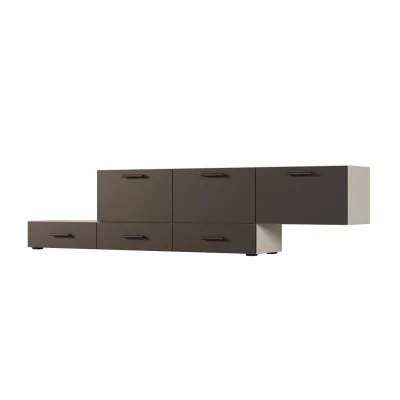 Komoda modułowa wolnostojąca lub wisząca 180–240 cm Kaszmirowy Beż / Czarny Onyx – Multi Smart