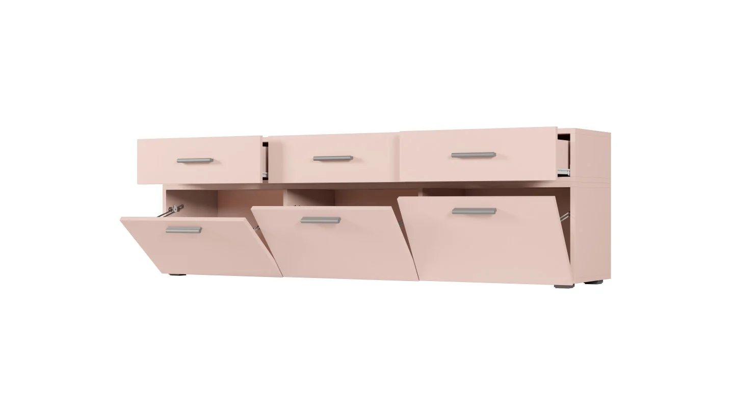 Komoda modułowa wolnostojąca lub wisząca 180–240 cm Różowy – Multi Smart Komoda modułowa wolnostojąca lub wisząca 180–240 cm Różowy – Multi Smart