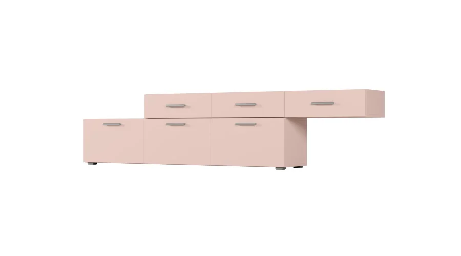 Komoda modułowa wolnostojąca lub wisząca 180–240 cm Różowy – Multi Smart Komoda modułowa wolnostojąca lub wisząca 180–240 cm Różowy – Multi Smart
