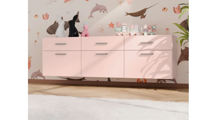 Komoda modułowa wolnostojąca lub wisząca 180–240 cm Różowy – Multi Smart Komoda modułowa wolnostojąca lub wisząca 180–240 cm Różowy – Multi Smart