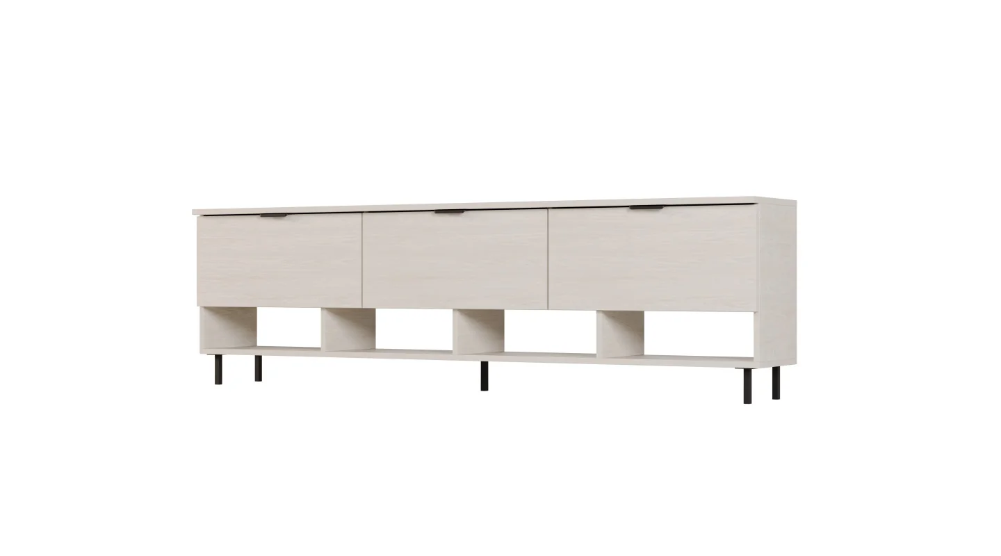 Komoda RTV 200 cm - Szafka pod telewizor biała- Alto | e-Meblast