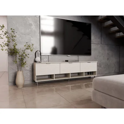 Komoda RTV 200 cm - Szafka pod telewizor biała- Alto | e-Meblast