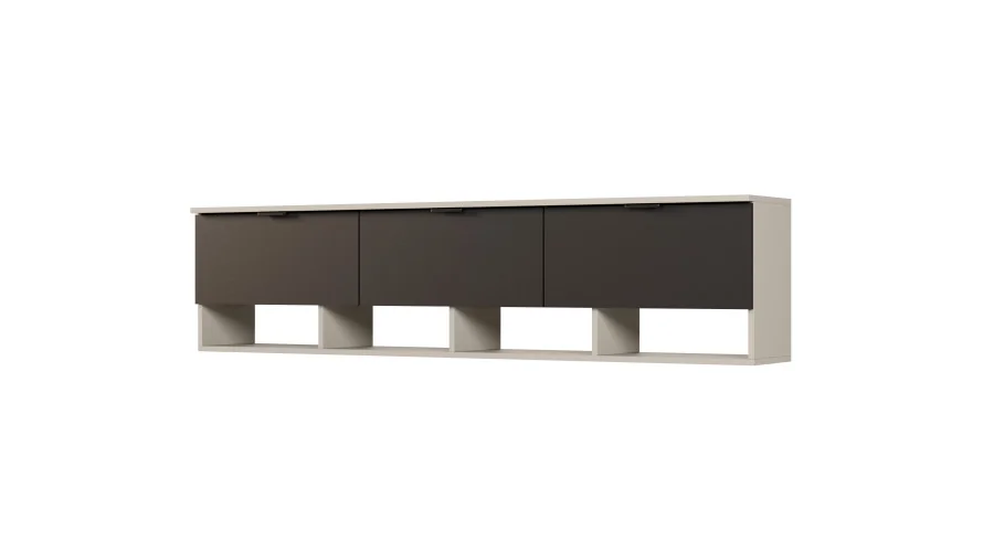 Komoda RTV 200 cm - Szafka pod telewizor Kaszmirowy Beż / Czarny Onyx - Alto | e-Meblast